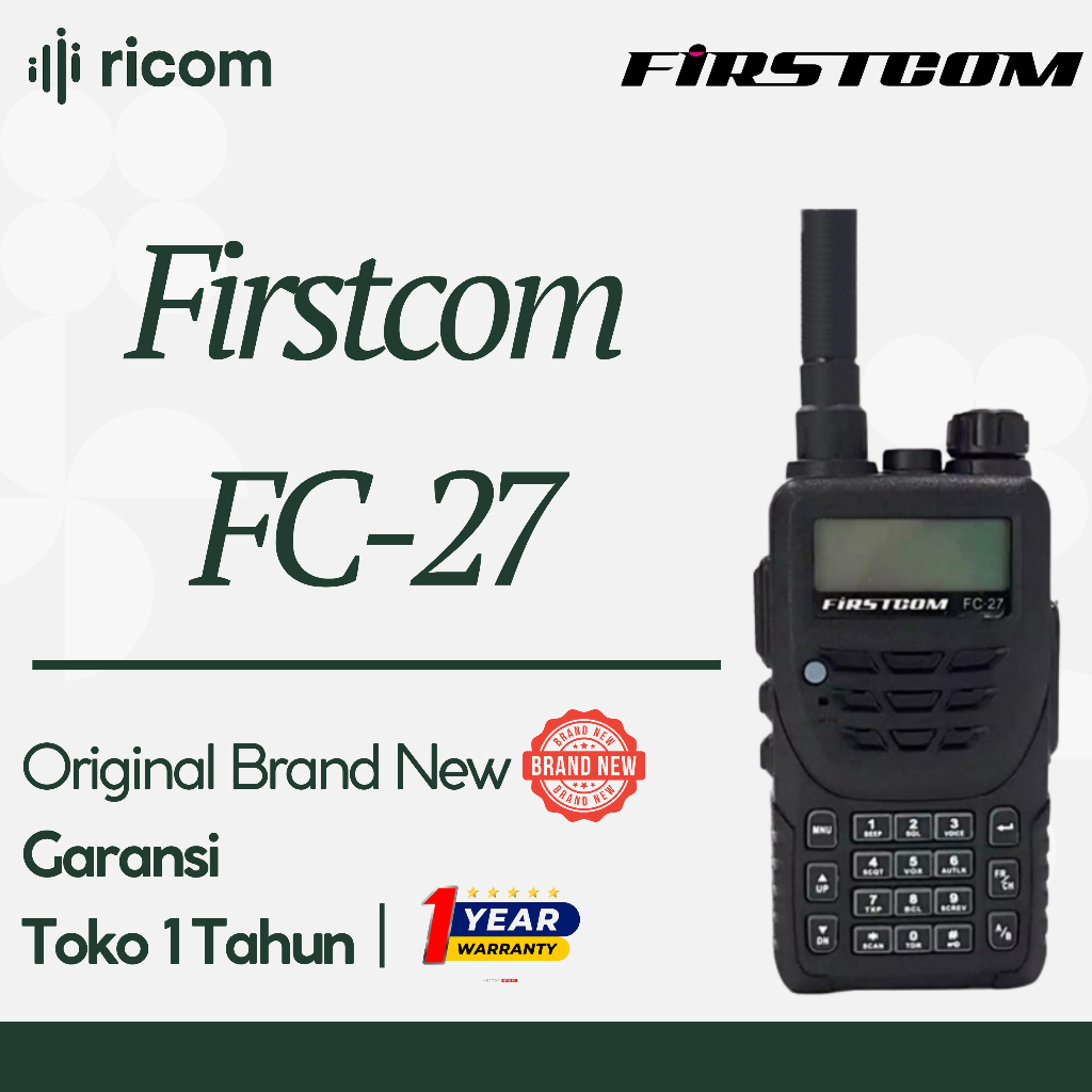 Firstcom FC‑28R – Handy Talky HT Dual Band VHF/UHF Baru Original Garansi Resmi 1 Tahun Firstcom FC 2