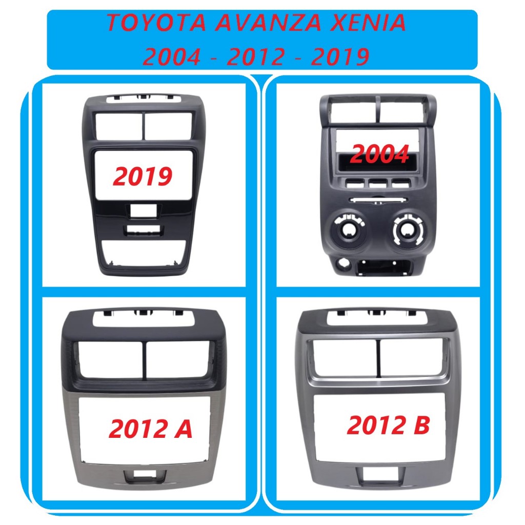 S-NET FRAME PANEL TAPE HEADUNIT DOUBLE DIN TOYOTA AVANZA XENIA VELOZ ASLI ORI 2004 - 2012 - 2019