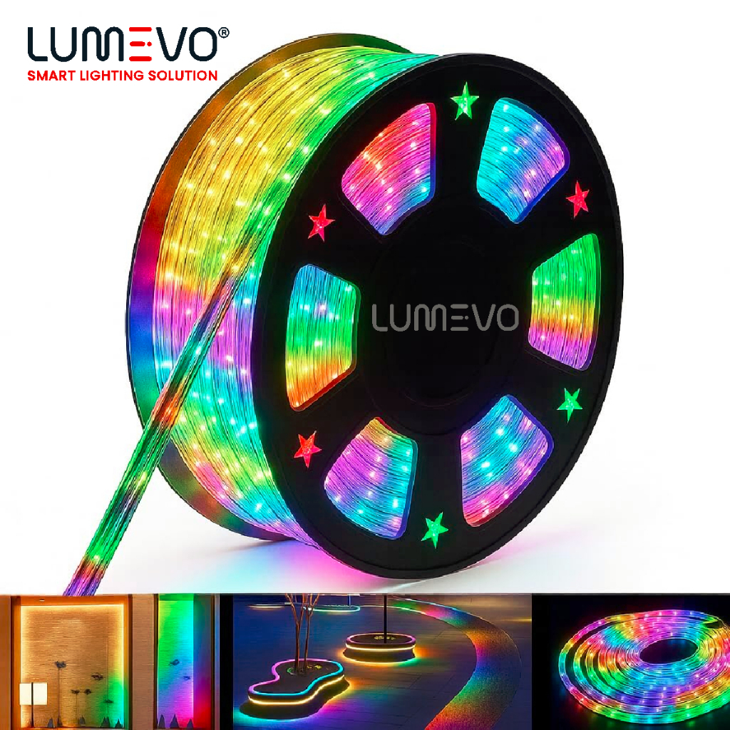 Lampu LED Strip RGB - 50 Meter - Lampu Selang RGB warna warni waterproof Lampu hias dekorasi gapura 