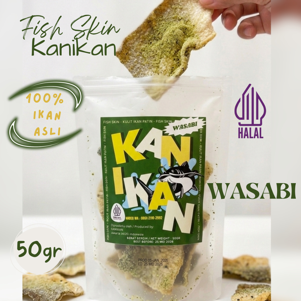 Fish Skin KANIKAN Keripik Kulit Ikan Wasabi
