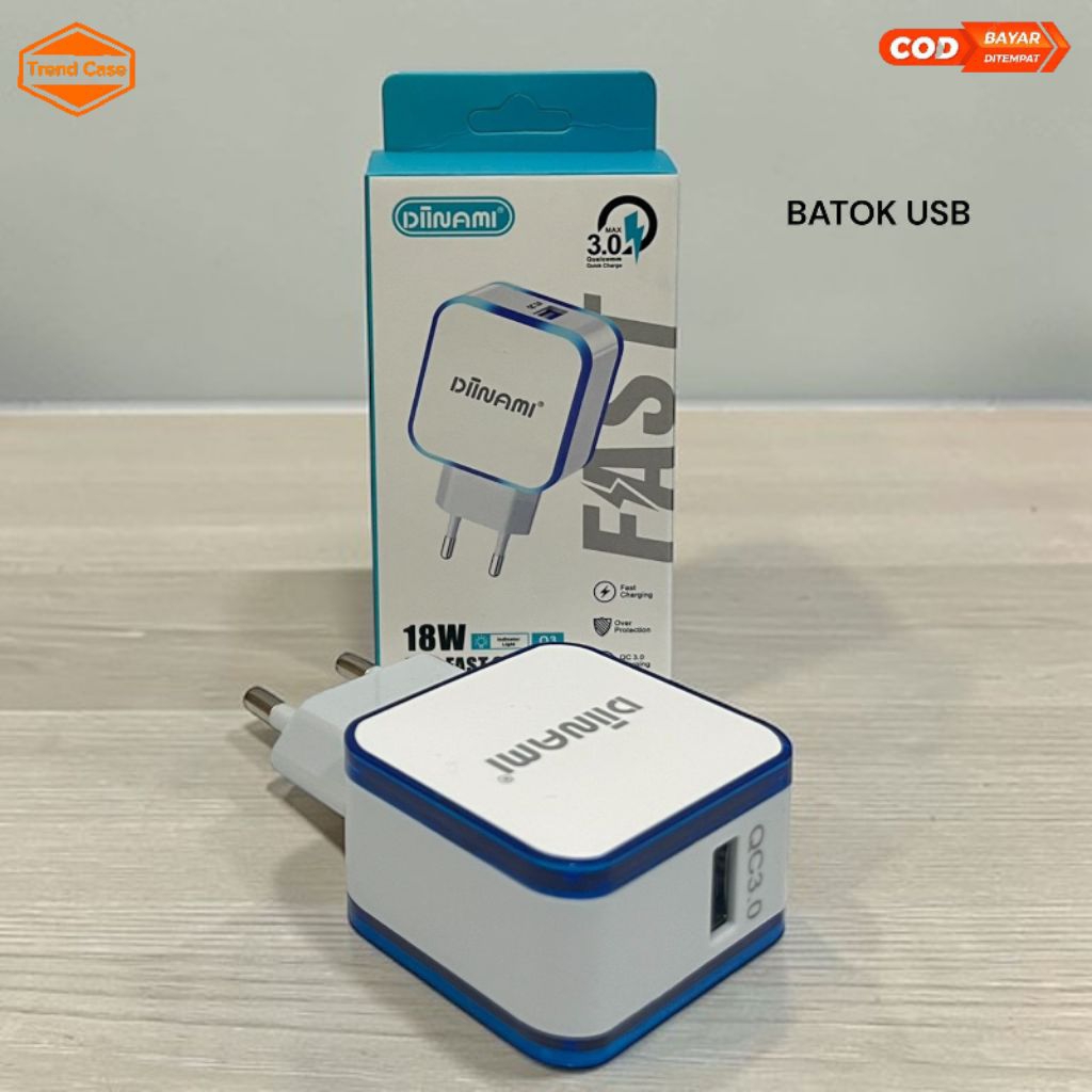 BATOK CHARGER| DIINAMI USB- 18W [FAST CHARGING]
