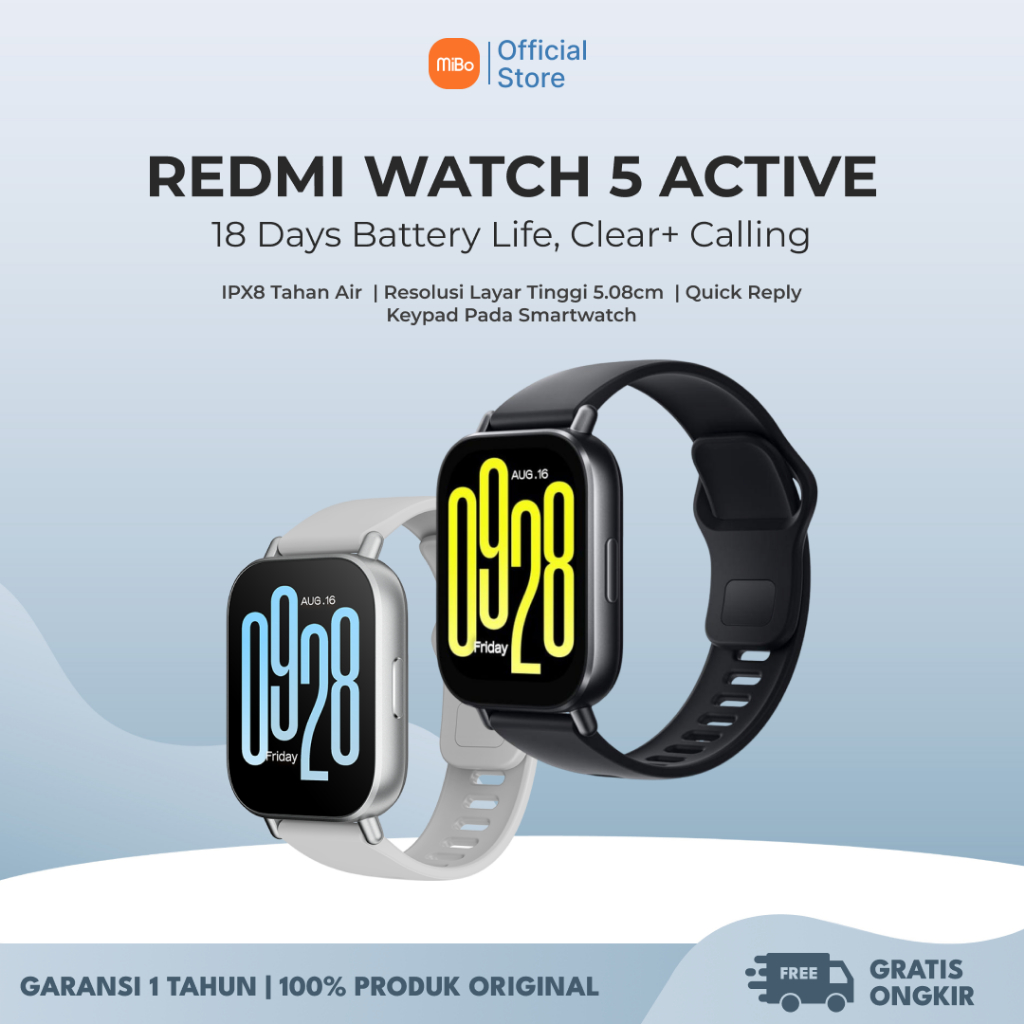 Xiaomi Redmi Watch 5 Active - Smartwatch 2" IPS LCD - HyperOS - Tahan Air IPX8 - Bluetooth Call - Ga