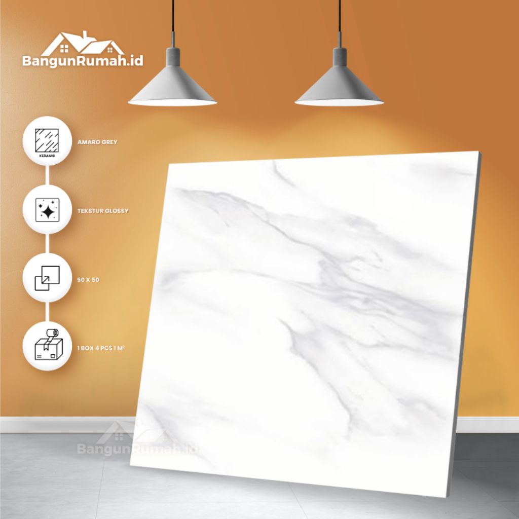 Keramik Lantai Glossy Avon Grey 40 x 40