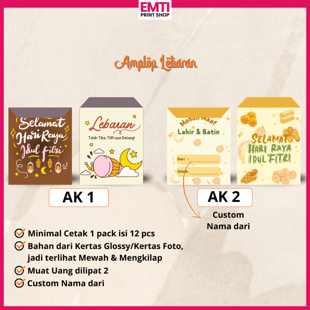 Amplop Lebaran Custom Nama