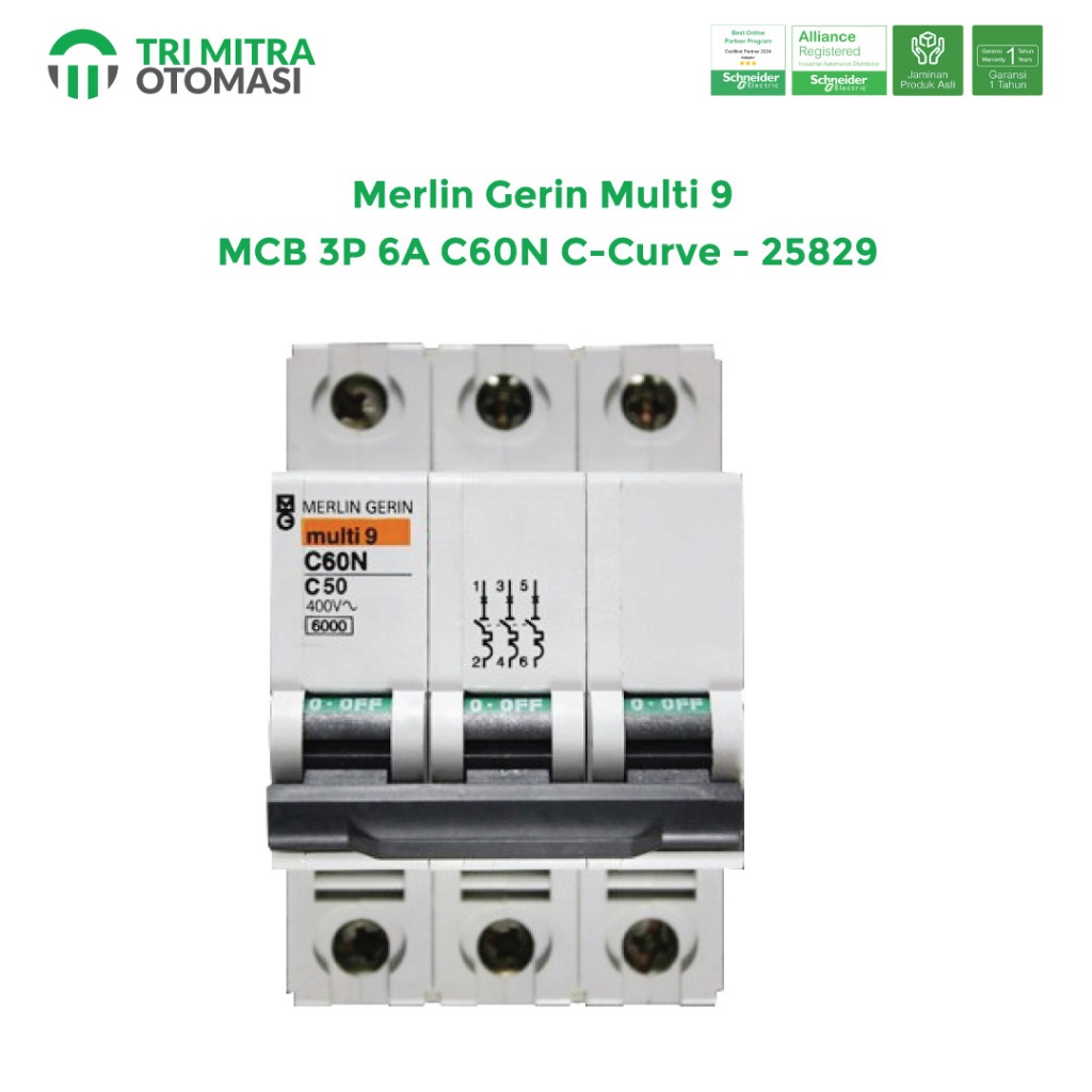 Merlin Gerin Multi9 MCB 3P 6A Kurva C 6kA - 25829