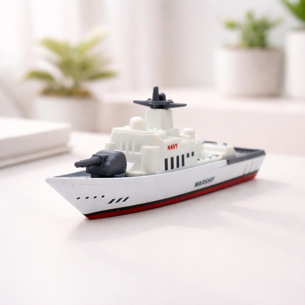 Miniatur Diecast Kapal Perang Warship (1) - Koleksi Kendaraan Kapal Perang - Kemasan Acrilic