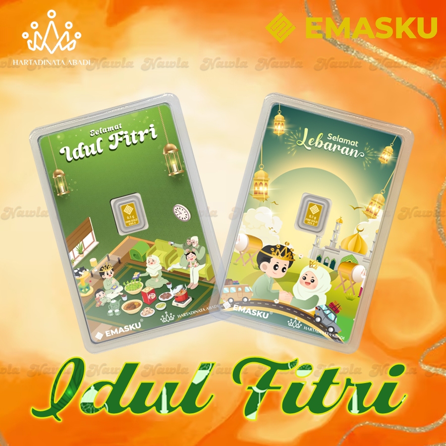 Micro EMASKU Idul Fitri Series Logam Mulia 0.1 - 0.25 Gram Emas 999,9 ASLI Bersertifikasi