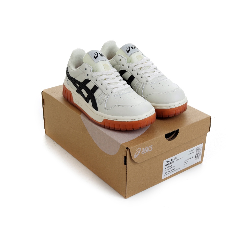 (FTBX) Sepatu Sneakers Asics Court Mz White Black