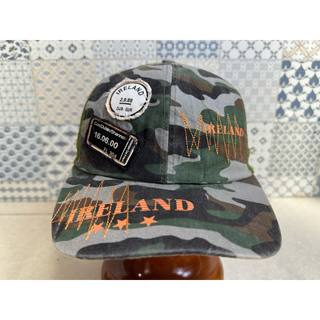 Topi Second Brand Branded Ireland Camo Bordir Tag Hitam