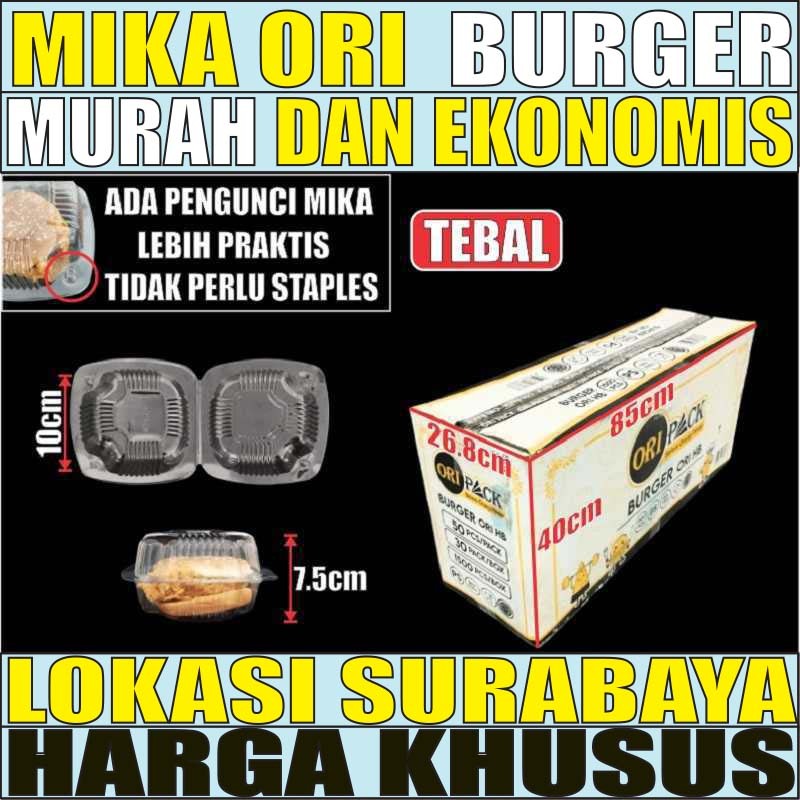 Mika Burger Murah Plastik Bening Roti Donut Hamburger /Dus 1500pcs HK SBY