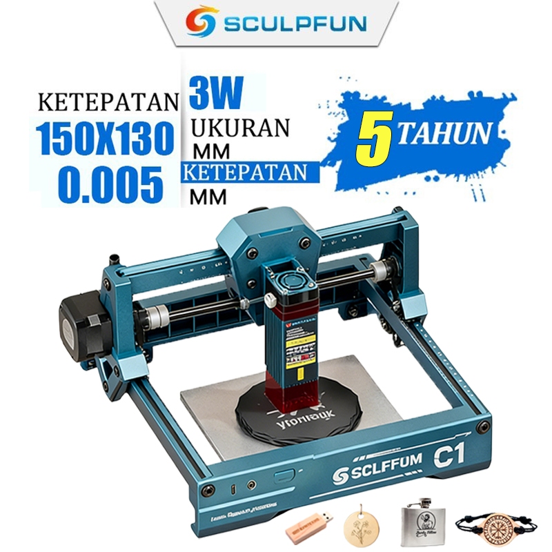 SCULPFUN C1 3W Mesin Ukir Laser Kecil Portabel Mesin Ukir Logam/Akrilik/Kayu/Huruf Laser Engraver un