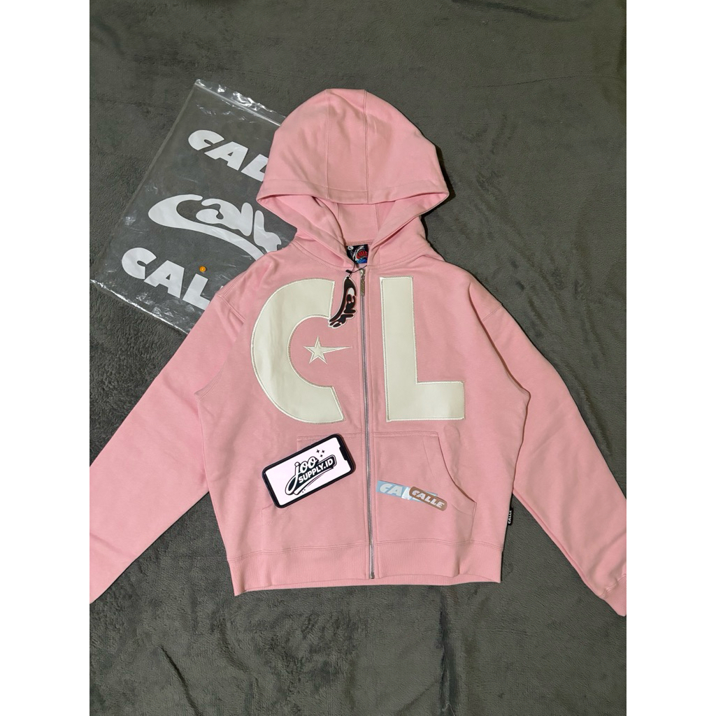 Hoodie Zip Calle Pink + Knit DLS Red on red