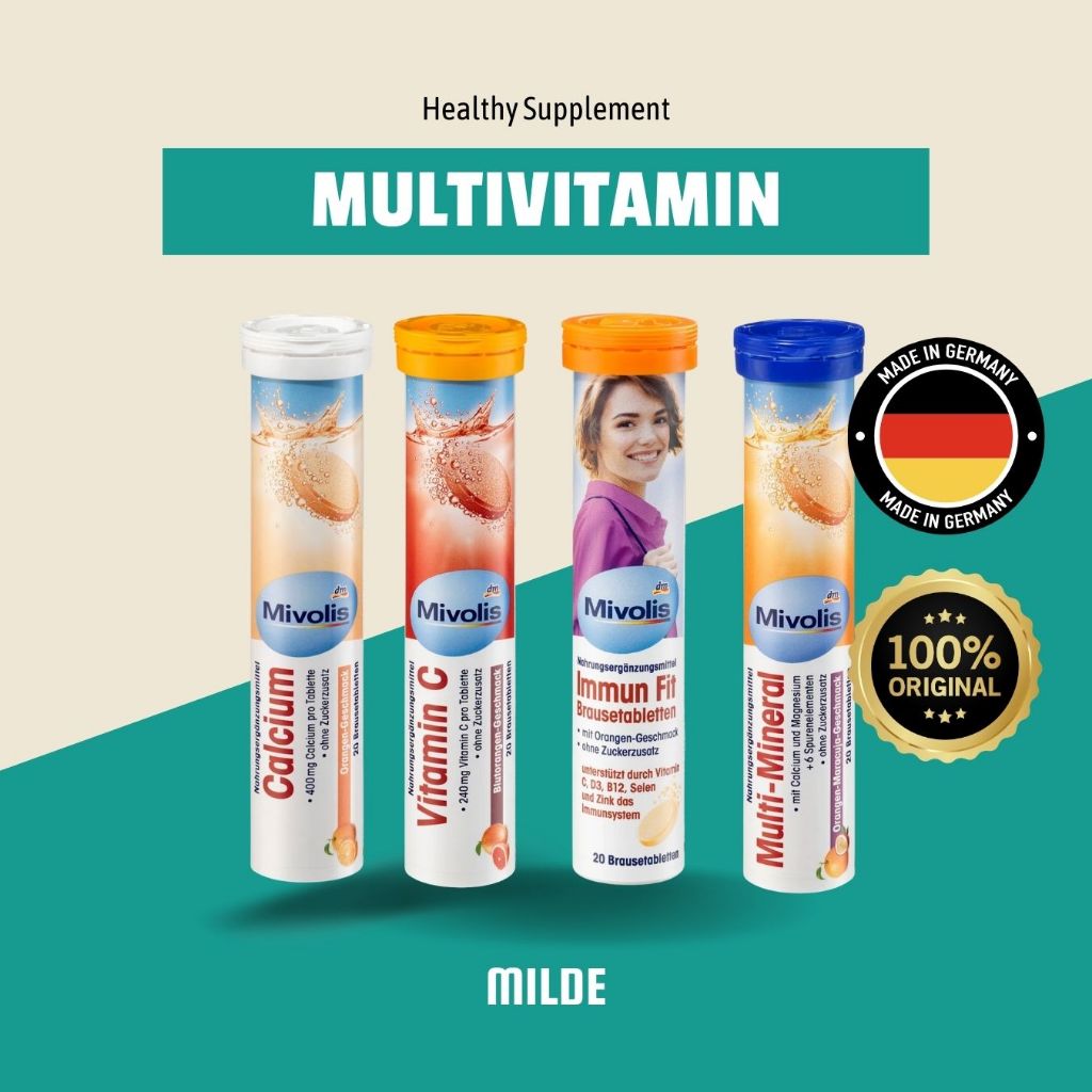 Supplemen Vitamin Harian Mivolis Effervescent Original Jerman Larut Air Made In Germany MILDE
