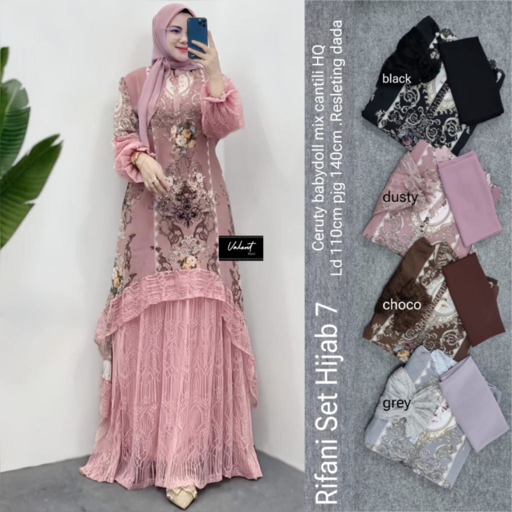 (( READY STOCK )) AINAYA MILLA KHADIJA HAFIZA VIAN RIFANI KALISTY RABELA DRESS CANTIK SET JILBAB SEG