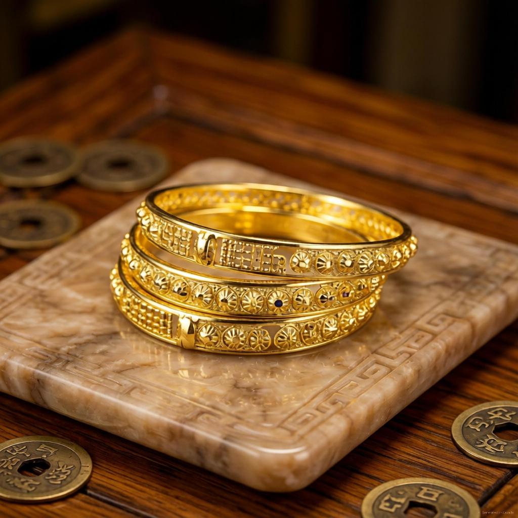 BANGLE / GELANG DUBAI INDIA REPLIKA MAS MURNI isi 3 pcs AAGD1217