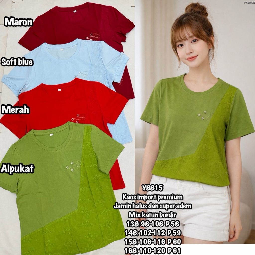 Kaos Keren wanita Import Blus imlek Merah wanita 8815