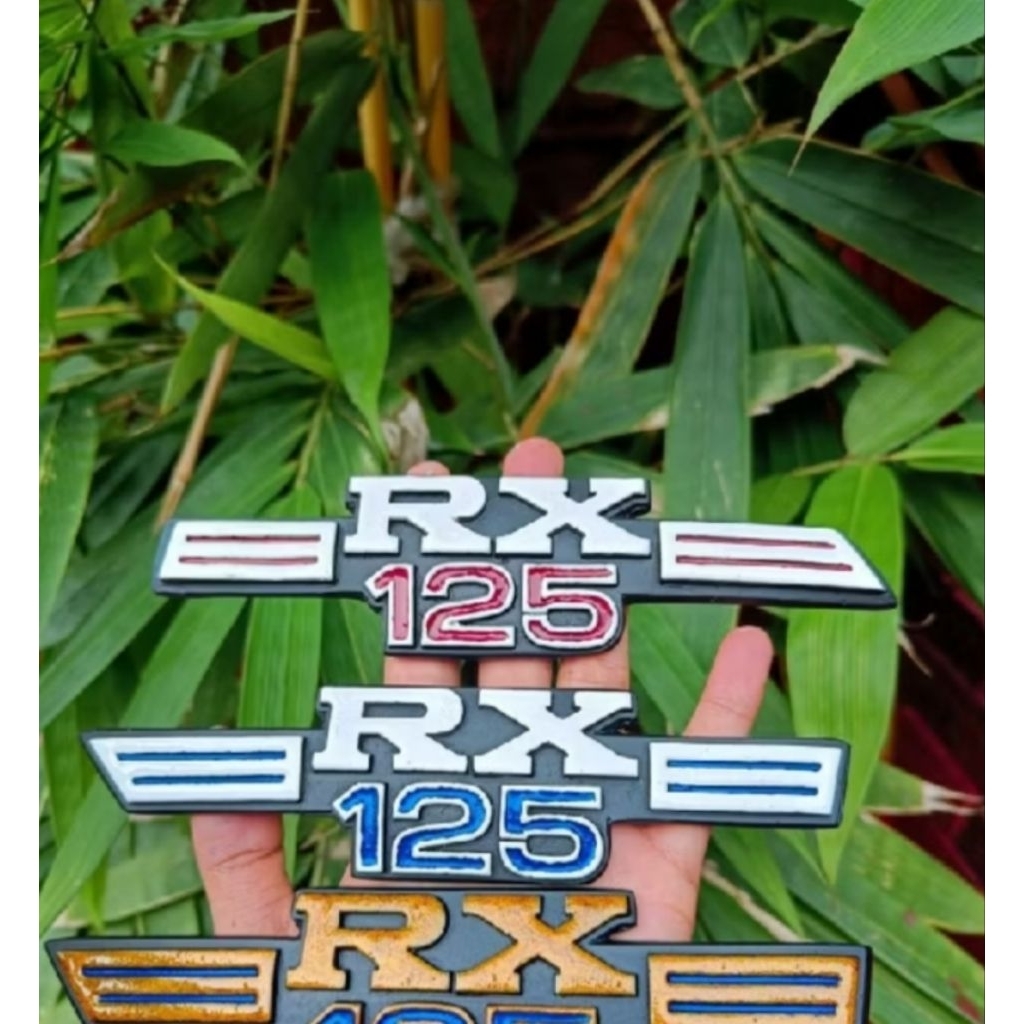 Logo emblem yamaha rx125 emblem bok tempong aki yamaha rxk125 rx125 bahan tebal