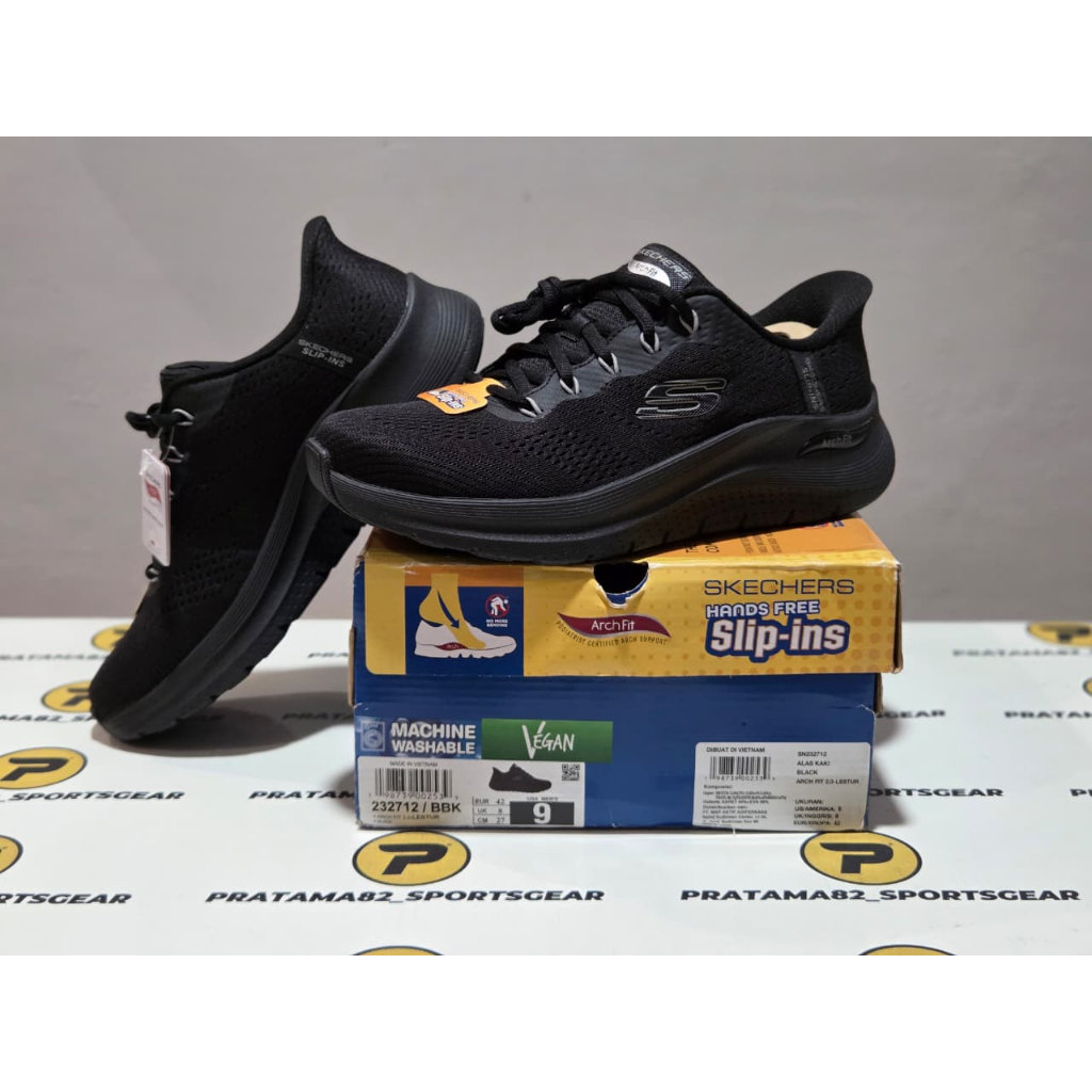SIZE 41 ( 26 CM ) ORIGINAL ASLI SKECHERS SLIP INS ARCH FIT 2.0 LESTUR SEPATU PRIA SPORT TRAINING CAS