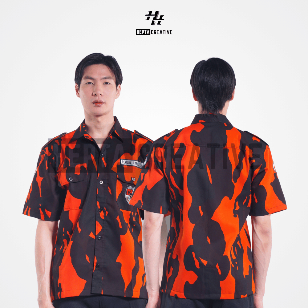 HEPTACREATIVE BAJU PEMUDA PANCASILA PRIA FULL LORENG KEMEJA PDH PDL PP