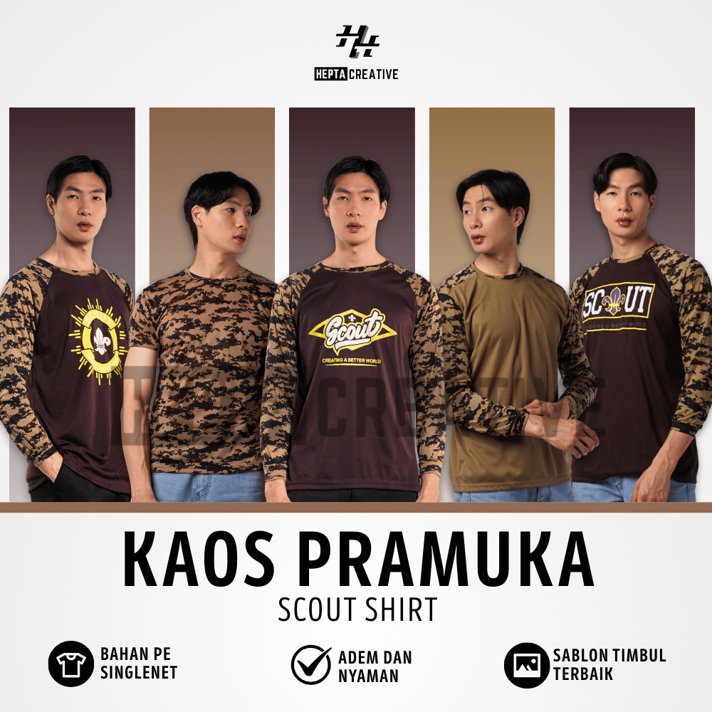 HEPTA CREATIVE KAOS PRAMUKA SCOUT  LENGAN PANJANG KAOS PRAMUKA SCOUT LENGAN PANJANG