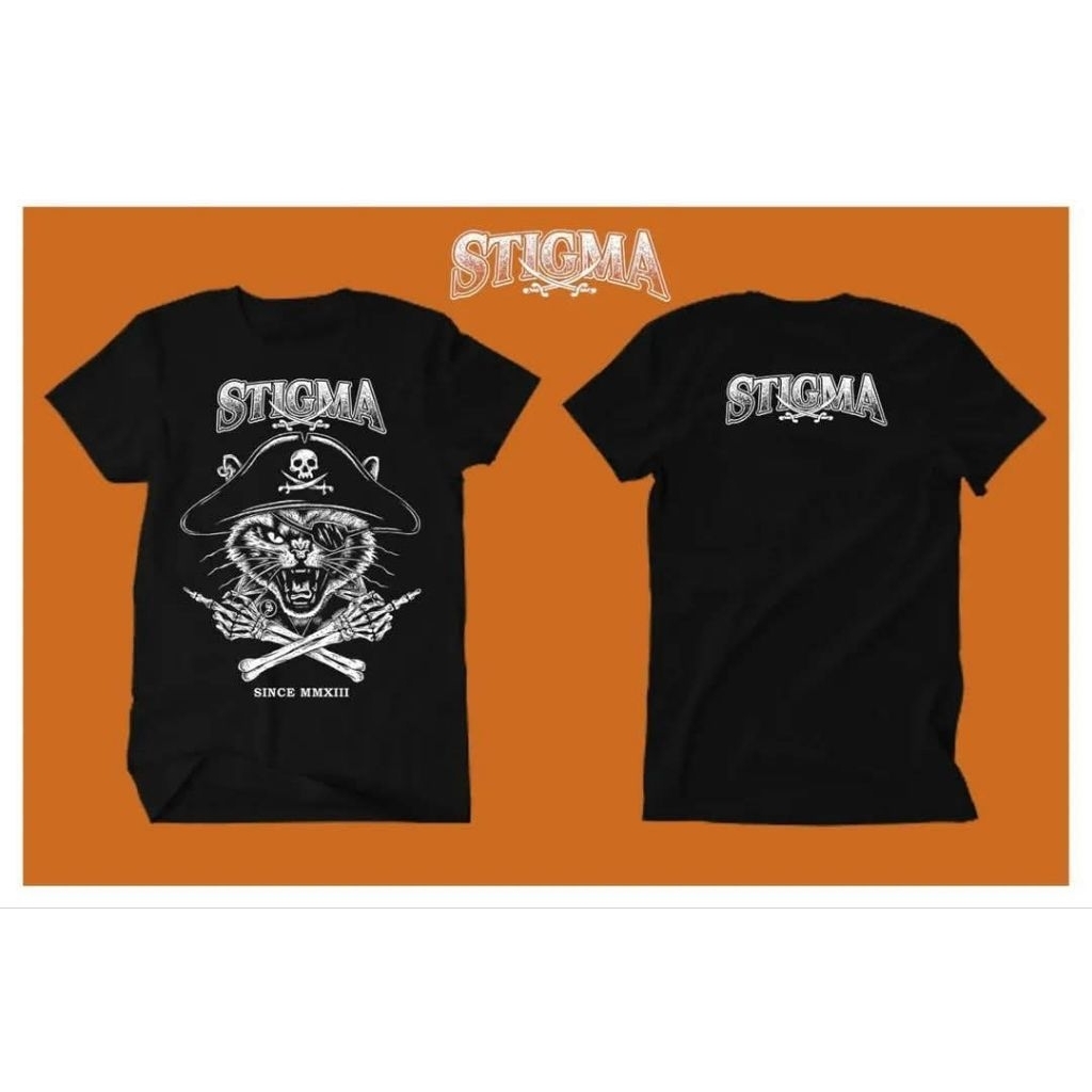 T-shirt Kaos baju original STIGMA MERCH pria wanita dewasa lengan pendek bahan cotton combed reaktif