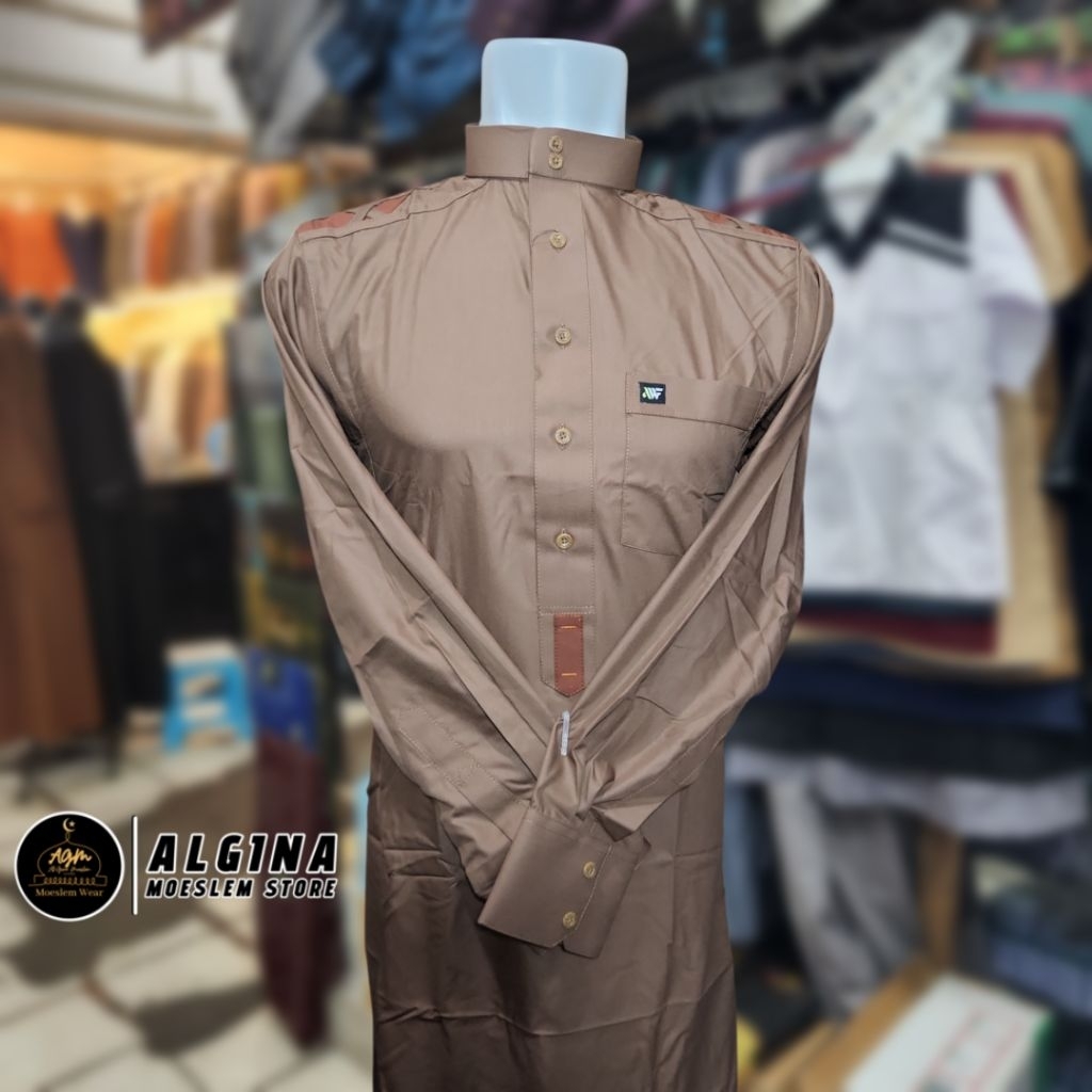Gamis Al Wafa Warna Lengan Panjang Manset | Jubah Muslim Pria Lengan Panjang Manset Al Wafa Platinum