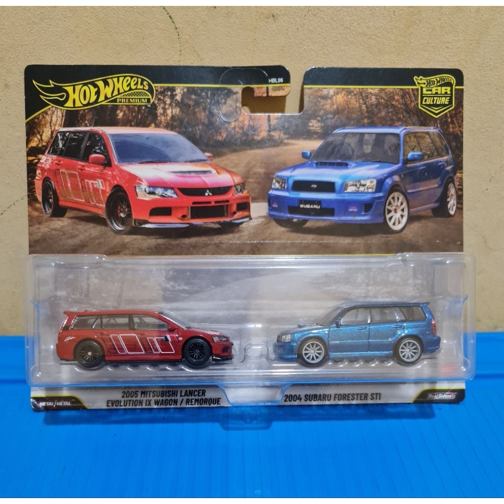 HOT WHEELS 2 PACK MITSUBISHI LANCER EVO X SUBARU FORESTER