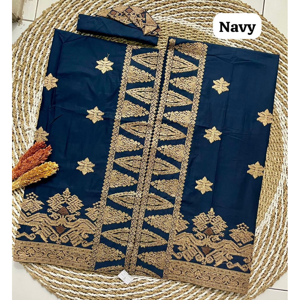 Songket Bordir Couple ( Kamen Lembaran + saput + udeng) || set couple bordir [kamen lembaran+sapu+tu