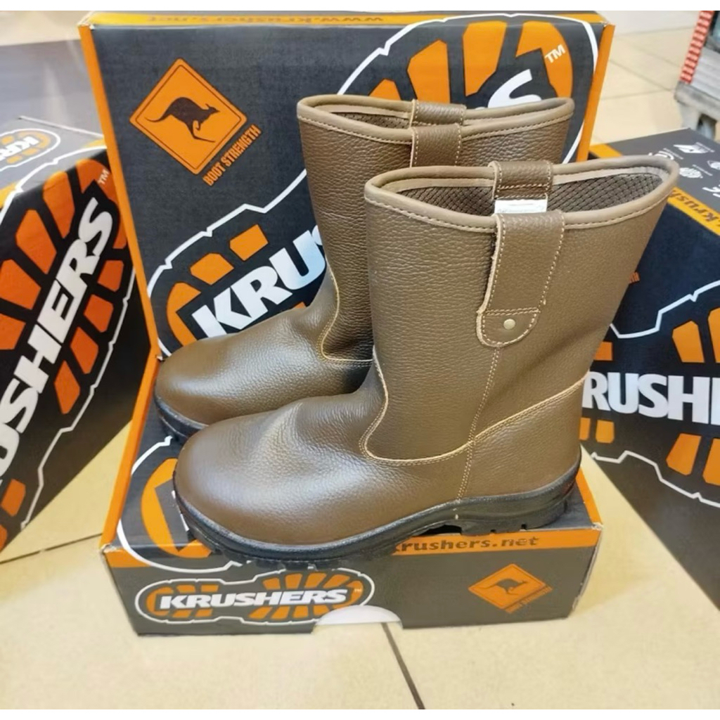 (BARU) SEPATU SAFETY KRUSHER TEXAS BROWN / SAFETY SHOES KRUSHER