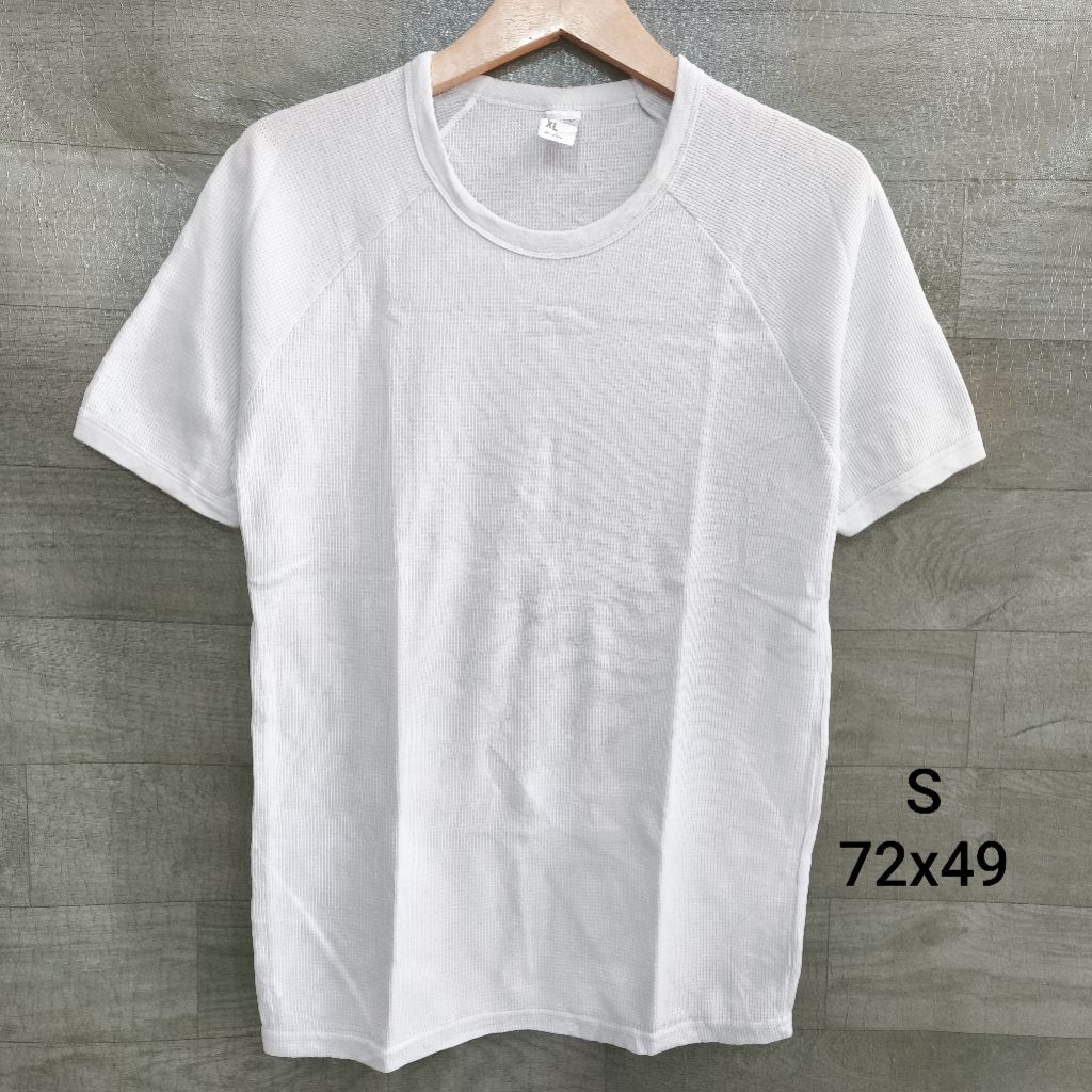 Kaos T-Shirt Basic Anko Wafel White