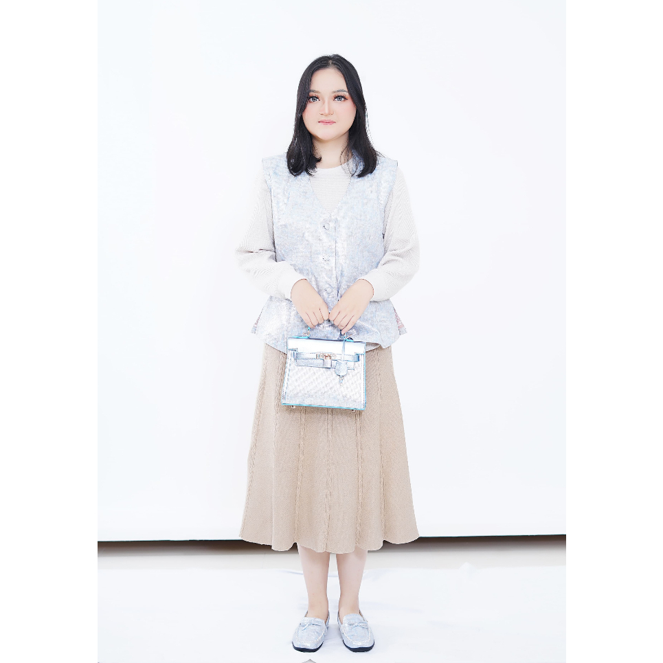 Levara Women Leather Jacket - Vest Glitter | Jaket Kulit Wanita