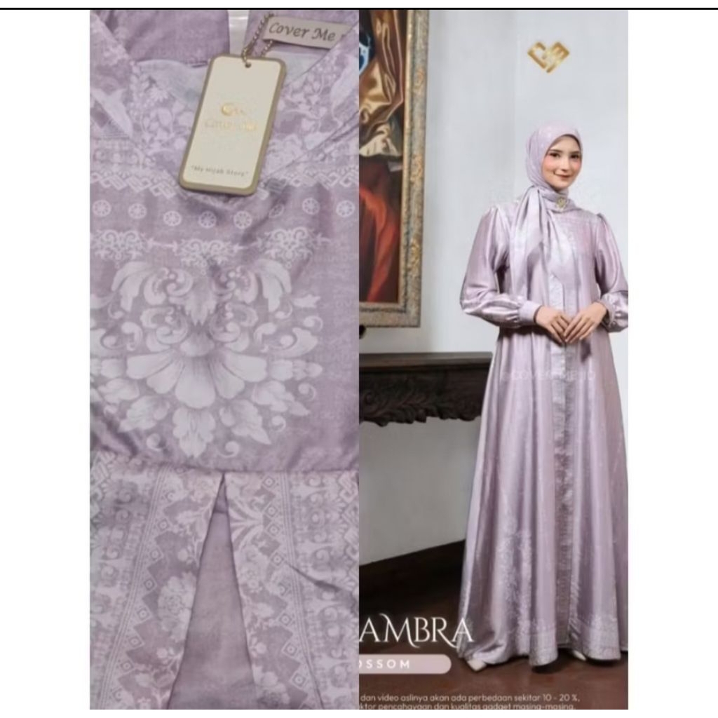 COVERME Lelang Banting Harga Alhambra Blossom Size M - Dress Gamis Wanita Muslim Motif Printing