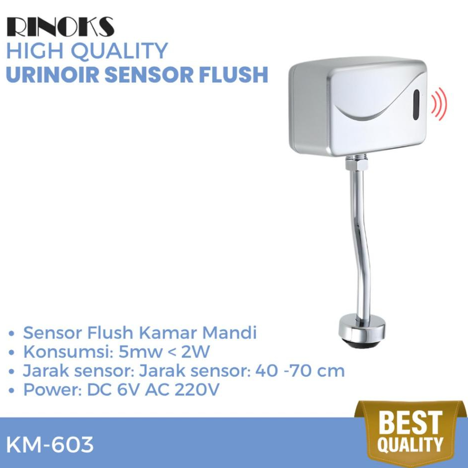 RINOKS Urinoir Sensor Flush WC Otomatis Bilas Sensor Gerak Infra Merah LED KM-603 DC American