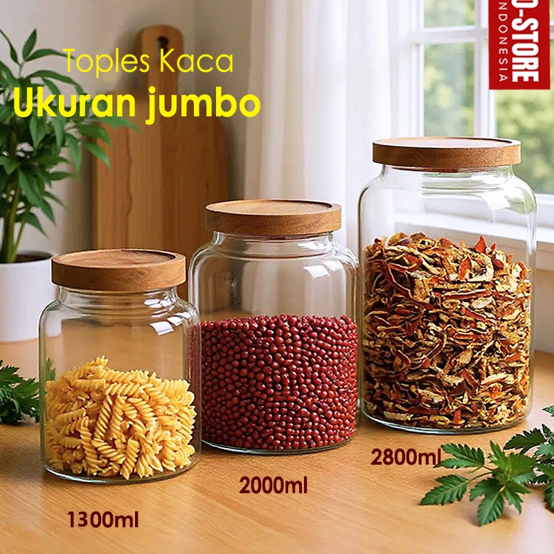 Toples Kaca Besar Toples Bening Toples Kue Kering Toples Krupuk Aesthetic Toples Kerupuk Jar Kaca Be