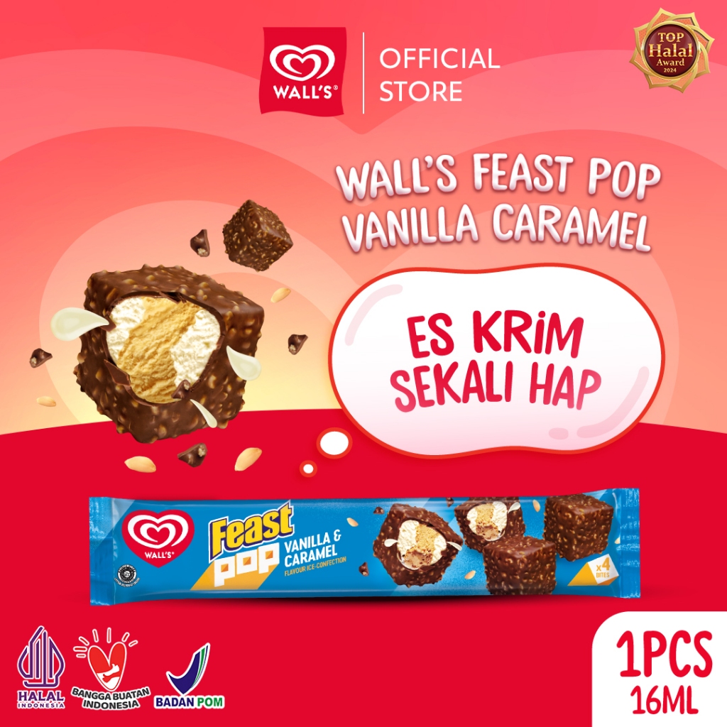 Wall's Feast Pop Ice Cream 4X15ml - Wall's Es Krim / Ice Cream