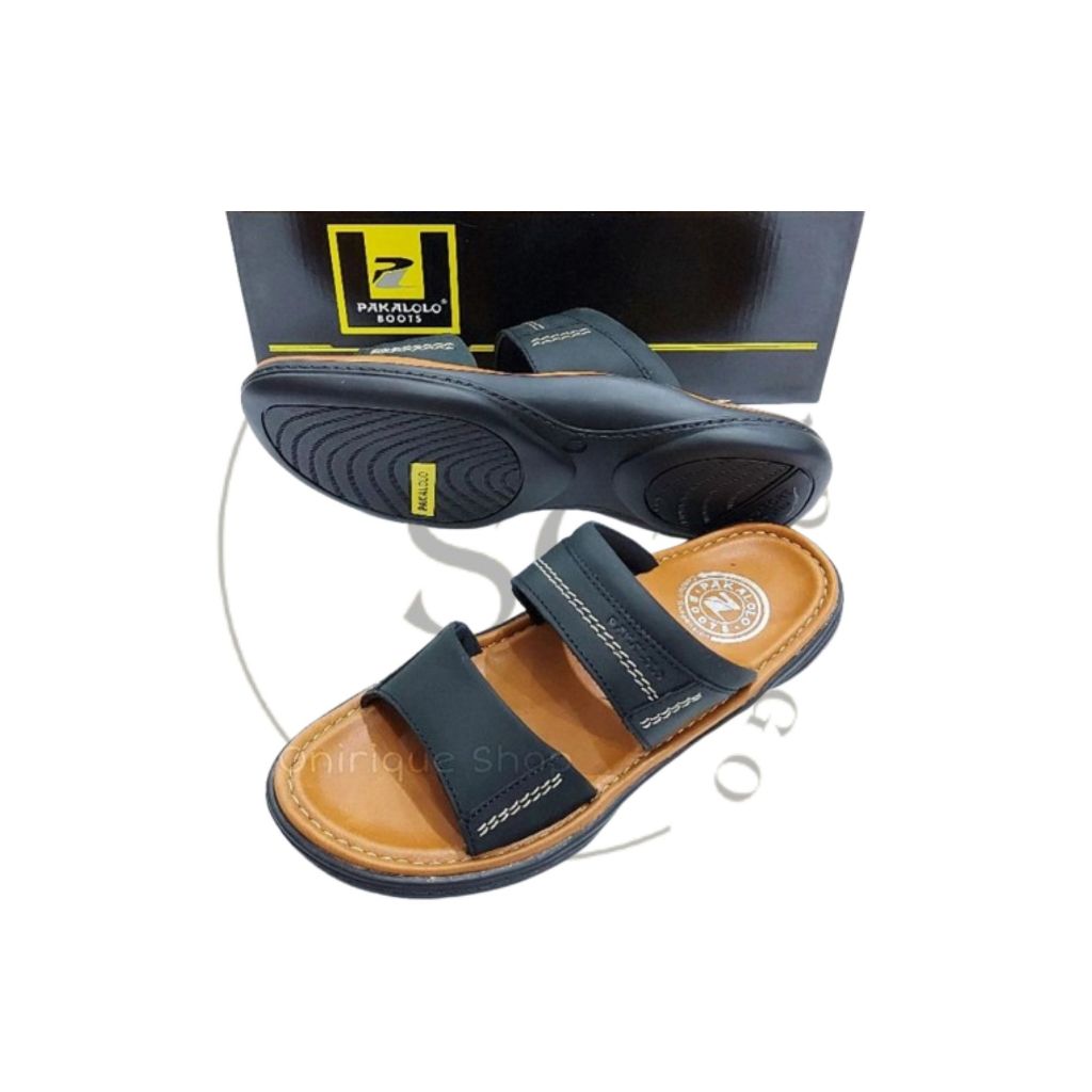 PAKALOLO Sandal Kulit Pria Wanita Anti Slip Simple Casual Ukuran 39-43 Banyak Warna