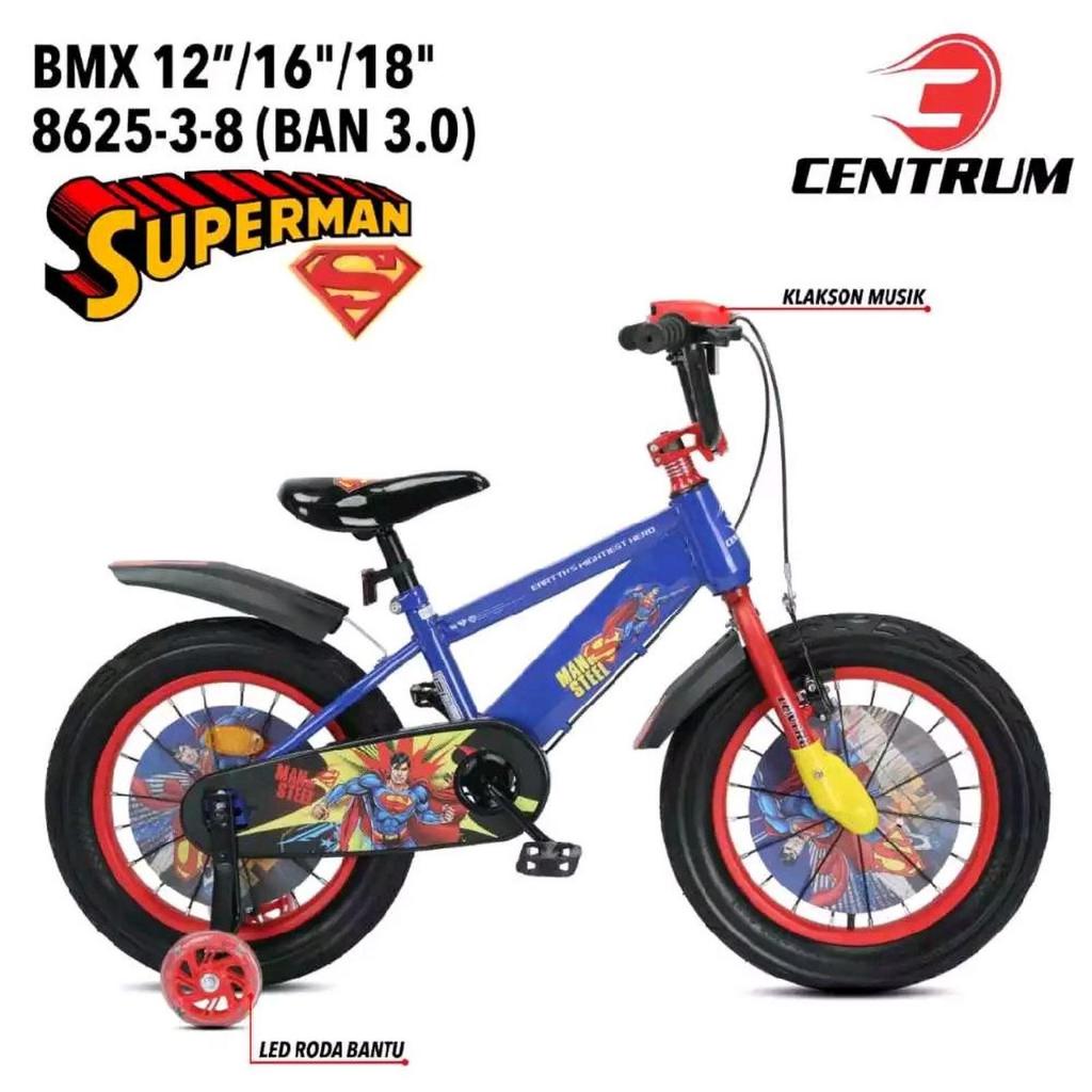 SEPEDA ANAK BMX 12 CENTRUM SUPERMEN 8625-3-8 BAN JUMBO 3.0