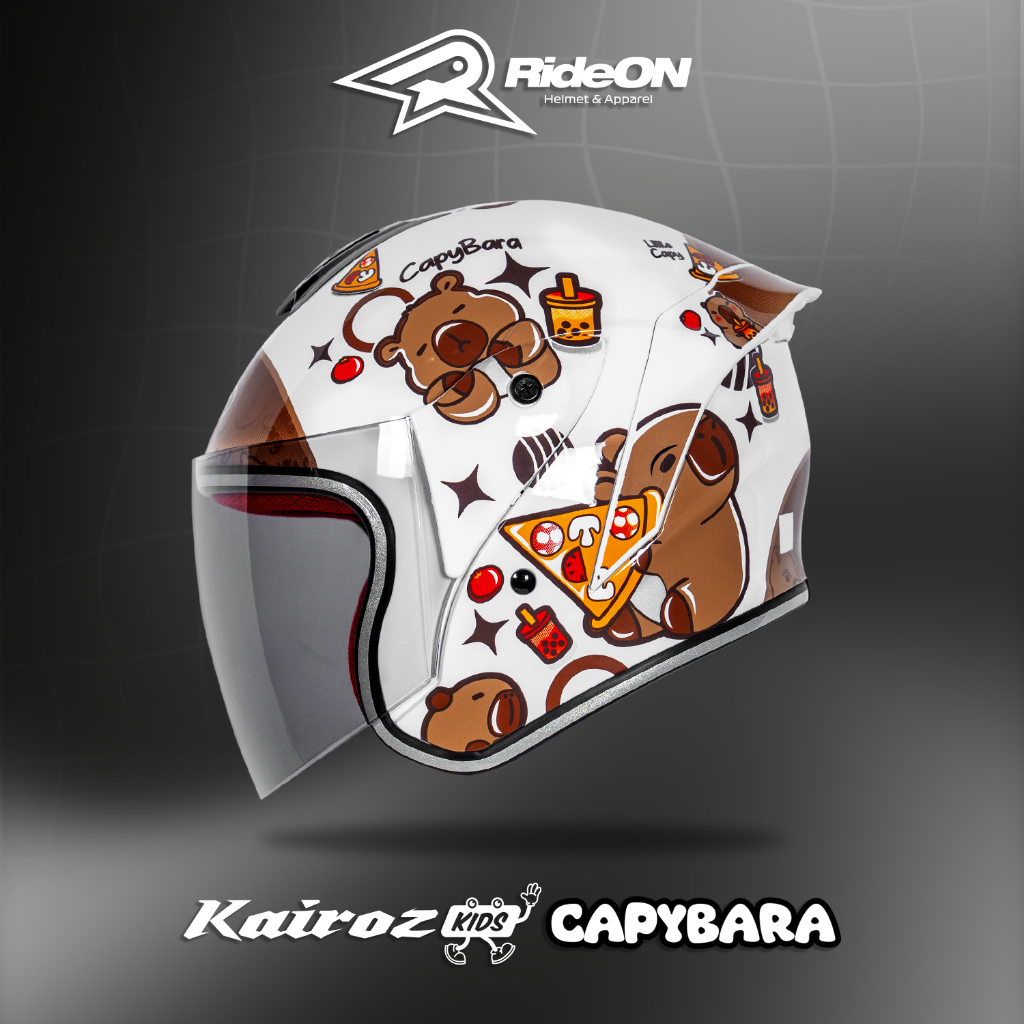 NJS Kairoz Kids Capybara - Helm Anak (FREE MAINAN ANAK) - Helm Anak | Helm NJS | NJS Anak | Kairoz A