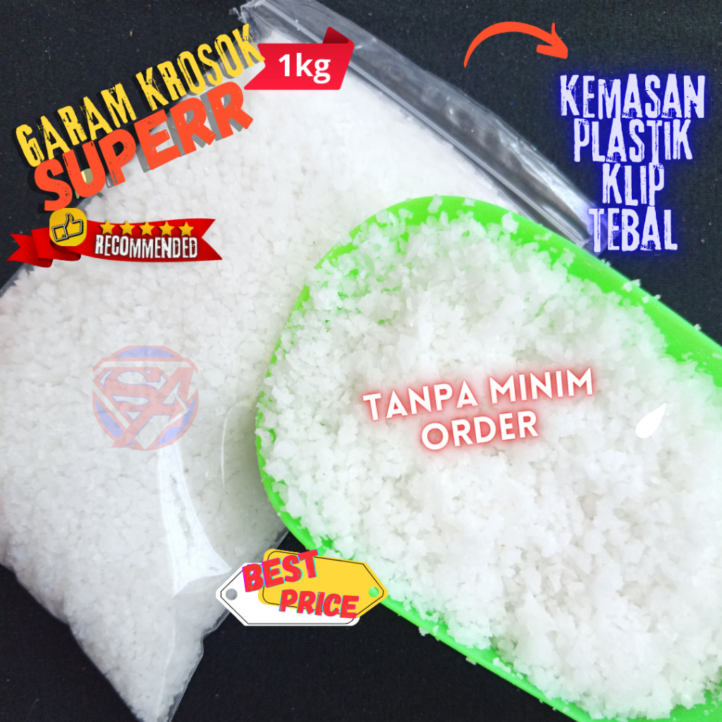 Garam krosok 1kg Garam putih garam kasar 1kg garam non yodium
