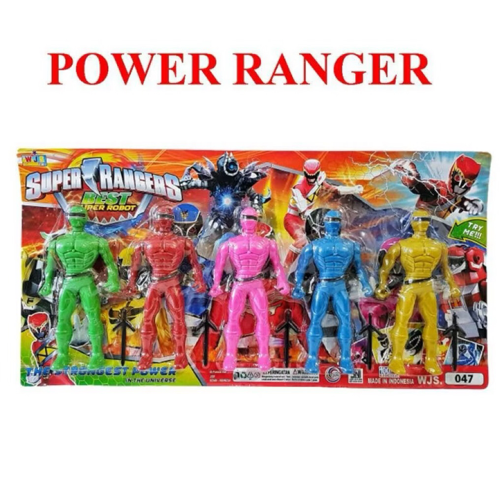 Mainan Power Ranger Robot Warna Megaforce Set isi 5 Mainan Patung Anak