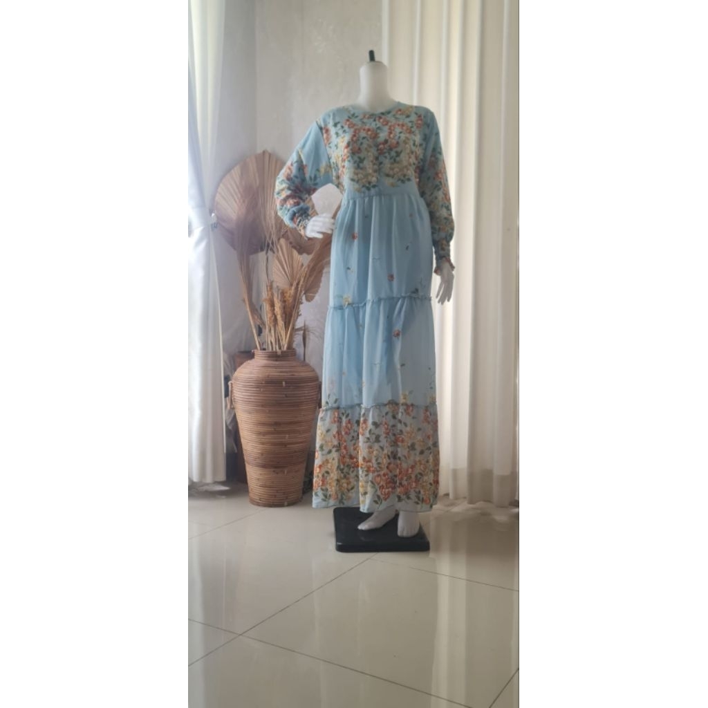GAMIS CERUTI MOTIF BUNGA BUSUI FRIENDLY