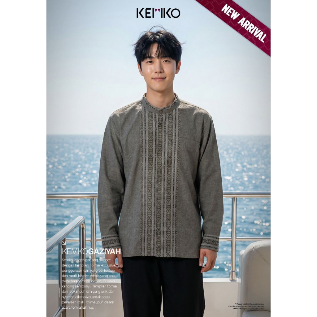 Rabbani - Kemko Gaziyah lengan Kancing / Kemeja Koko/ Rabbani Ori