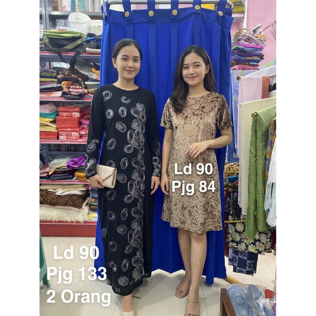 PL dp13 long dress ld90,hitam bunga katun