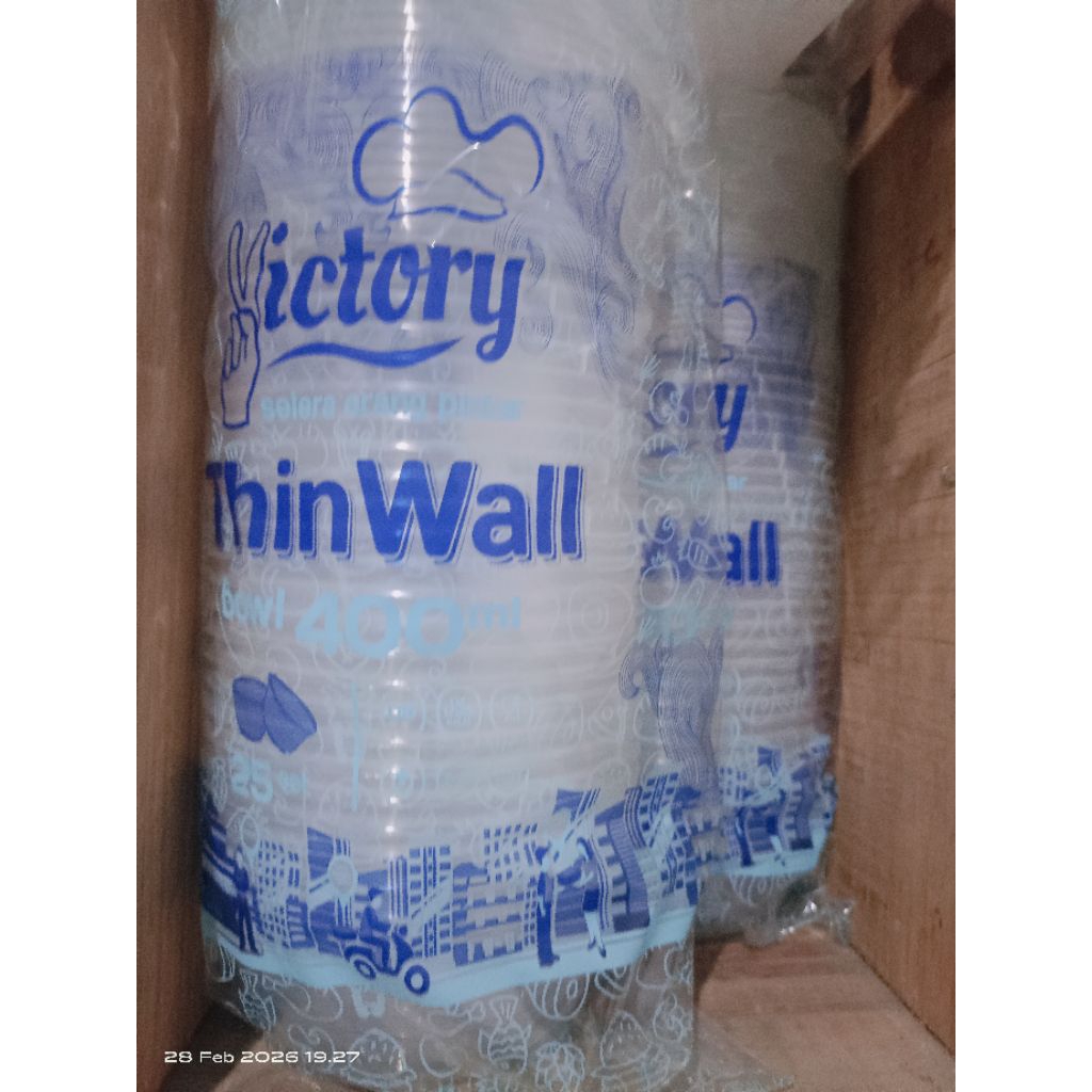 TWINWALL MANGKOK PLASTIK 400 ML/TWINWALL BOWL 400 ML ISI 25 PICS