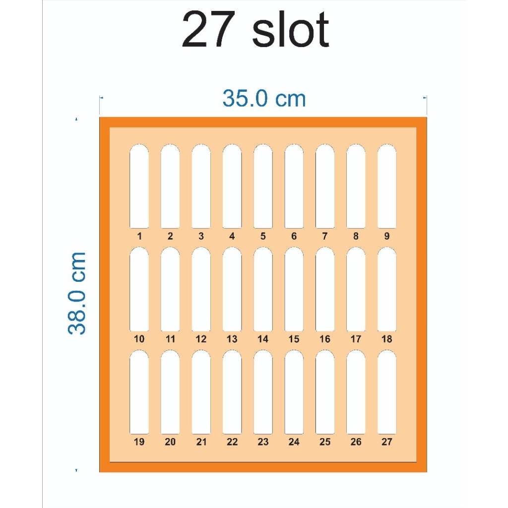 Rak Tempat HP 27 Slot Rak HP Service Management Box Rak Penyimpanan HP Susun Kayu