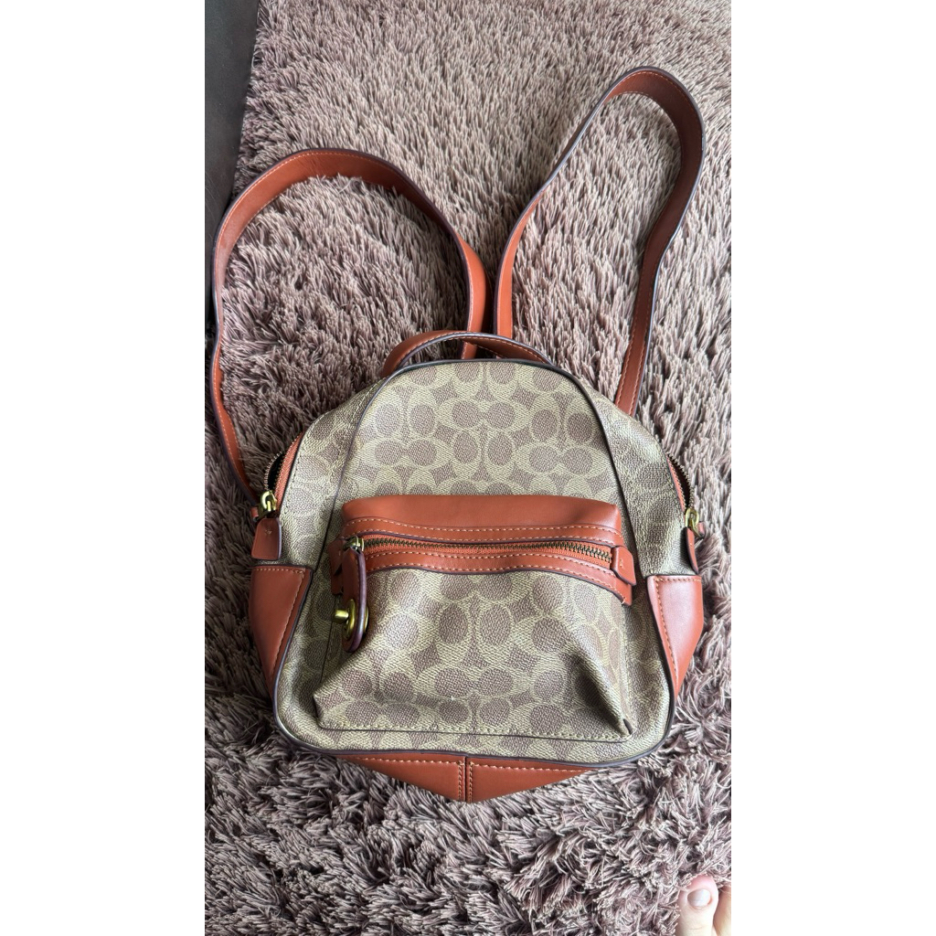 Preloved Ransel COACH Monogram signature Mini Campus backpack
