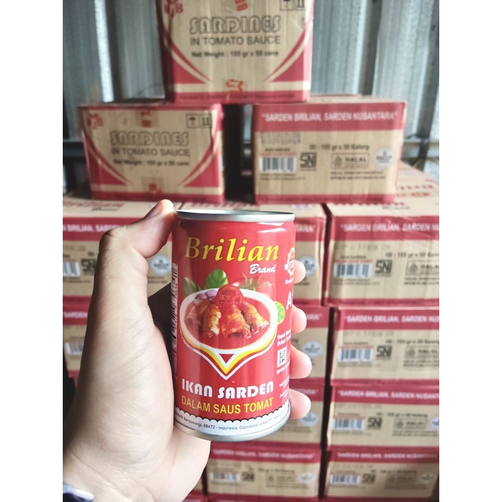 Sarden Brilian 155gram 1dus isi 50kaleng Termurah