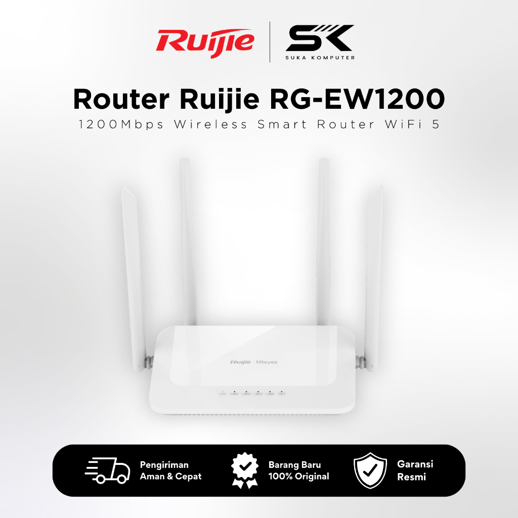Router Ruijie RG-EW1200 Wi-Fi 5 1200Mbps Dual band (2.4GHz & 5GHz) Wireless Router
