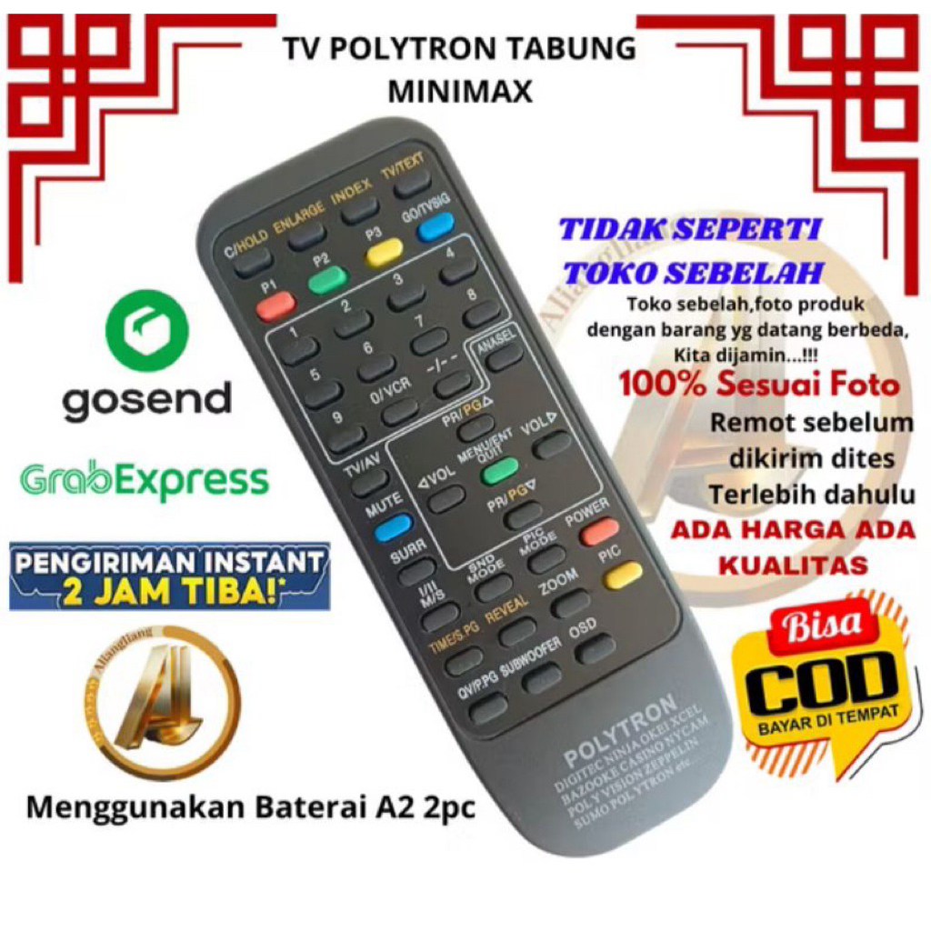 remot tv Polytron tabung