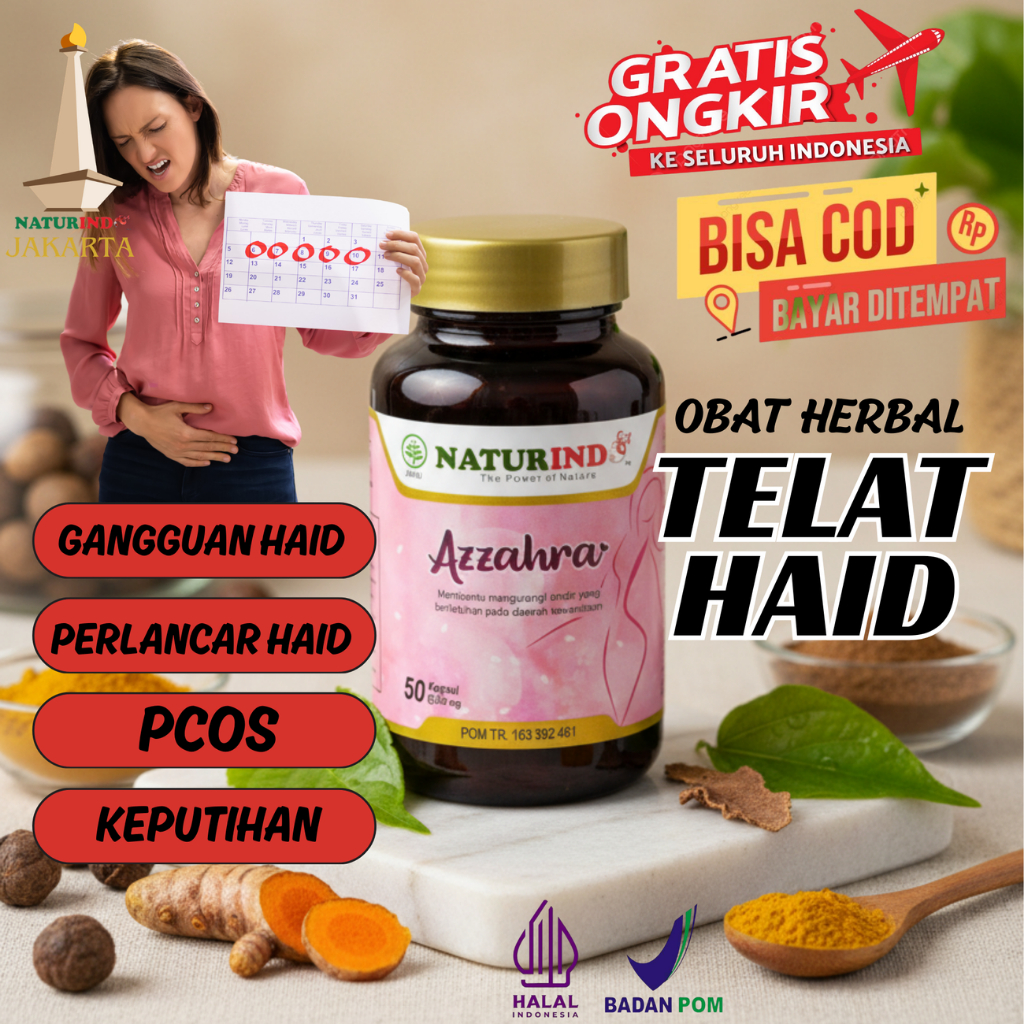 Azzahra Naturindo Jamu Pelancar Haid Herbal Telat Haid 1 Minggu 1 2 3 Bulan Mens Menstruasi Perlanca